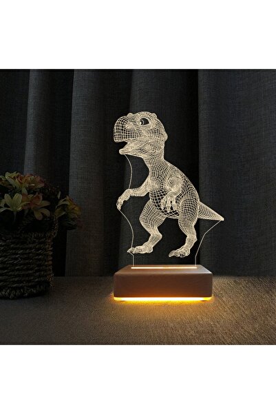 Vipyol 3d Doğum Günü Hediyesi Dinazor Çocuk Odası Gece Lambası