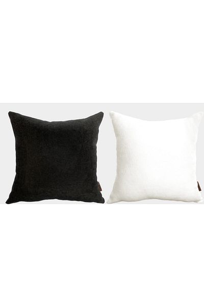 Alacastore Balcon de grădină cu textura moale în aer liber 43x43 Husă de pernă combinată alb-negru din 2 piese