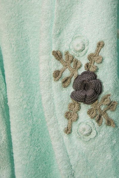 Class Mint Hand Embroidered Bamboo Bathrobe