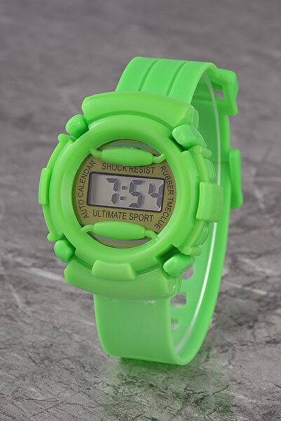 Polo55 Plcdjt022r03 Çocuk Yeşil Dijital Kadran Silikon Kordon Kol Saati