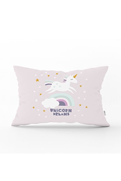 Realhomes Cameră pentru copii cu model unicorn - pernă dreptunghiulară, husă ...