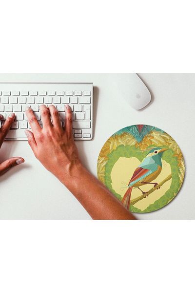 WuW Mouse Pad rotund cu design de păsări