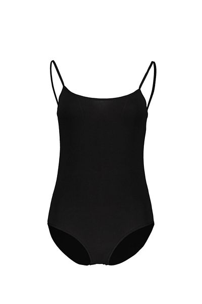 Tutku Women's Elastane Rope Strap Black Bodysuit 6 Pack