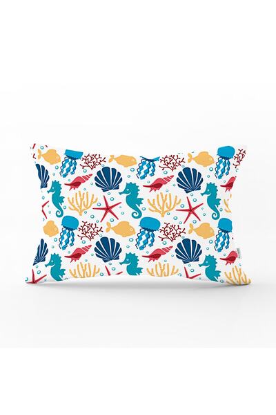 Realhomes Seashell Sea Horse Meduze Steaua de mare Albastru Roșu Galben Husă ...