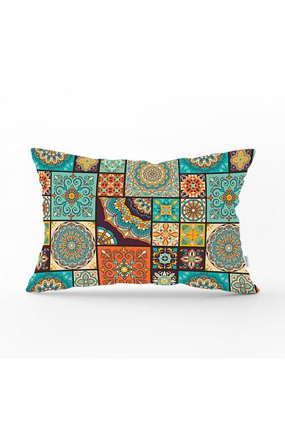 Realhomes Square Ethnic Vintage Decorative Patterned Digital Printed Rectangu...