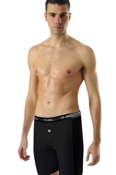 Anıt Ανδρικό μαύρο Lycra Cotton Long Ανδρικό μπόξερ