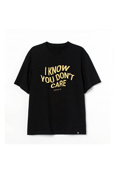 Shout Μπλουζάκι Unisex Μαύρο Oversize I Know You Don't Care