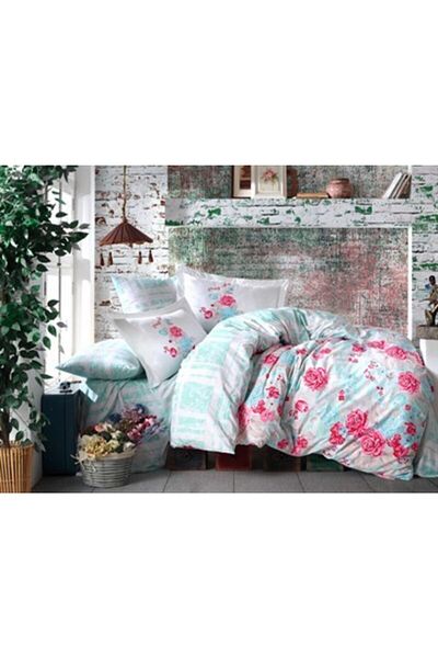 Hobby Mint Poplin Single Duvet Cover Set