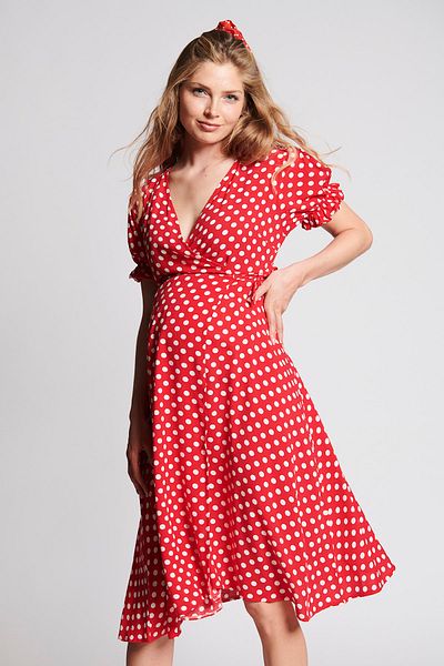 LYN MAMA Maternity Sarah Dress - Red