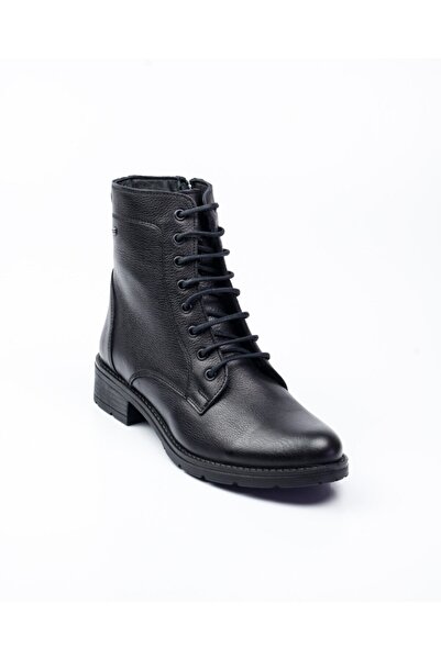 Castle Black 5960-1 Siyah Deri Kadın Topuklu Bot Siyah-39