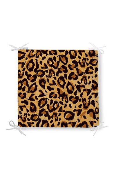 Realhomes Hayvan Derisi Leopar Desenli Dijital Baskılı Pofidik Sandalye Minderi