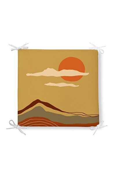 Realhomes وسادة كرسي بسحاب مطبوعة على شكل جبل الشمس مع منظر صحراوي