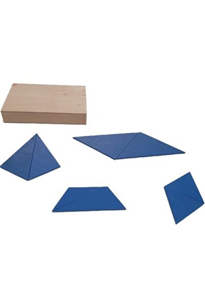 Montessori Gemisi مثلثات بناءة صندوق مستطيل أزرق