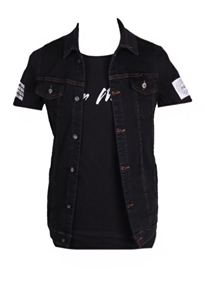 viking's line Erkek Siyah Denim Yelek
