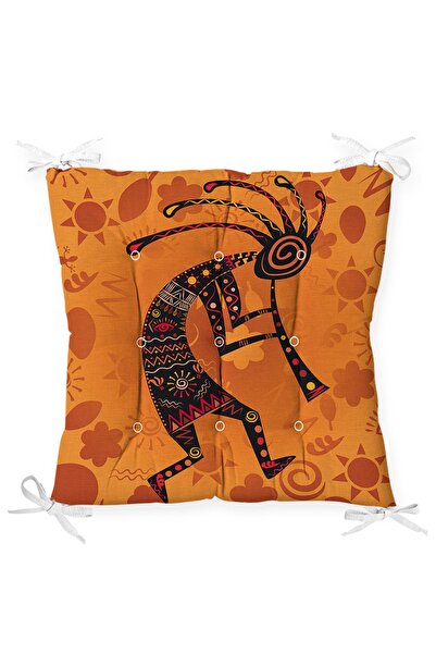 Realhomes Dancing Ethnic Patterned Special Design Fluffy Chair Cushion