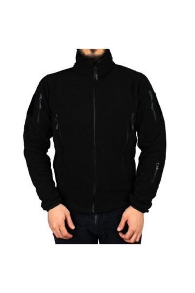 Genel Markalar Erkek Siyah Taktikal Polar Kışlık Mont