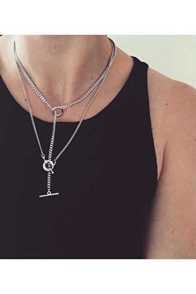 pop up store Women's Silver Chain Double Necklace Set