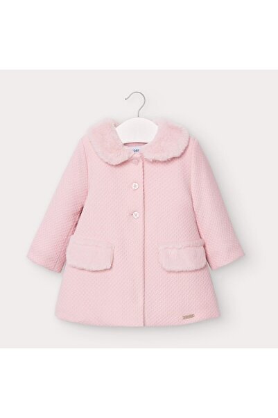 MAYORAL Kız Bebek Pembe Yaka Kürklü Kaban