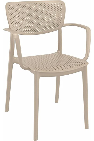Siesta Lucy Plastik Contract Sandalye Kum Gri Mutfak Balkon Salon Bahçe Cafe