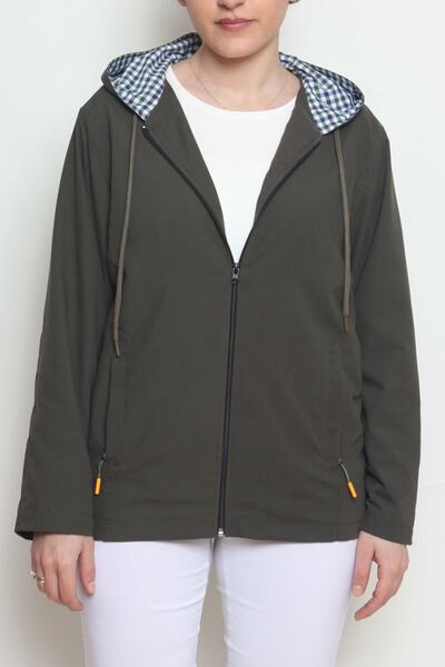 Cottoncool Kadın Haki Kapüşonlu Yağmurluk Ve Rüzgarlık