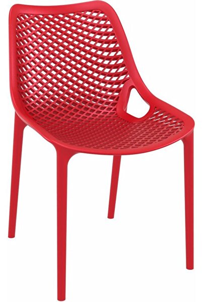 Siesta Kırmızı Mutfak Balkon Salon Bahçe Cafe Aır Plastik Contract Sandalye