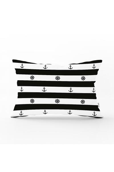 Realhomes Husă de pernă dreptunghiulară cu design special, cu ancoră și cască...