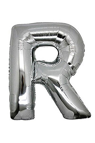 PARTİSERÜVENİ Letter Balloon Foil Letter R Silver 34 Inch (76 Cm)