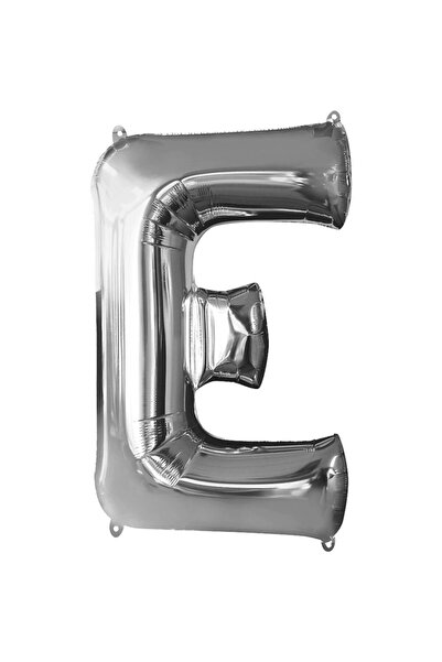 PARTİSERÜVENİ Letter Balloon Foil Letter E Silver 34 Inch (76 cm)