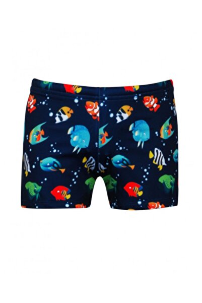 Kom Erkek Çocuk Lacivert Balık Desenli Mayo