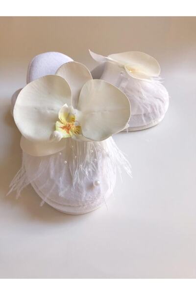 ALAZ TASARIM HOBİ Design Hobby Orchid Maternity Slippers Crown and Baby Bandana