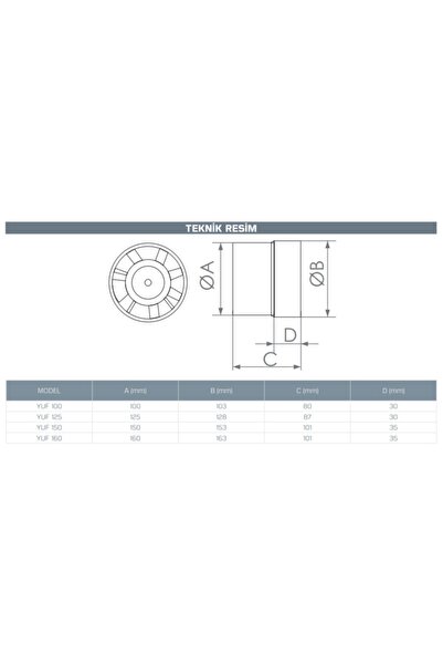 Kayı Fan Yuf100 Yuvarlak Kanal Tipi Banyo Ve Tuvalet Fanı / Wc Aspiratörü/ 100mm