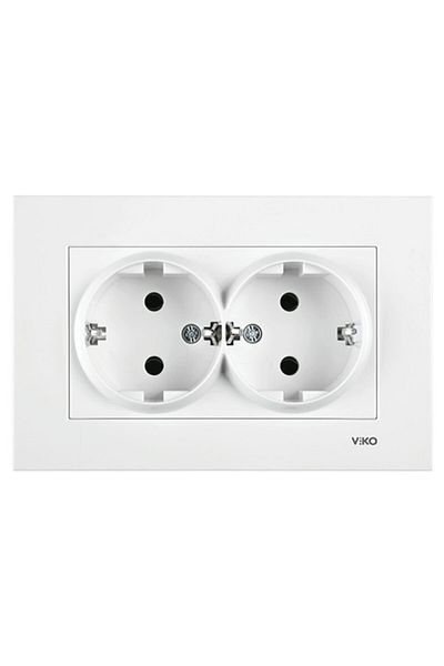 VİKO Karre Double Grounded Socket (Included Frame)