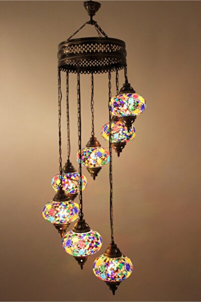 mosaicturk Otantik Mozaik 7'li Avize Seti (çok Renkli)