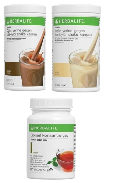 Herbalife 1 Adet Çikolata Shake 1 Adet Vanilya Shake - 1 Adet Klasik 50 gr Çay