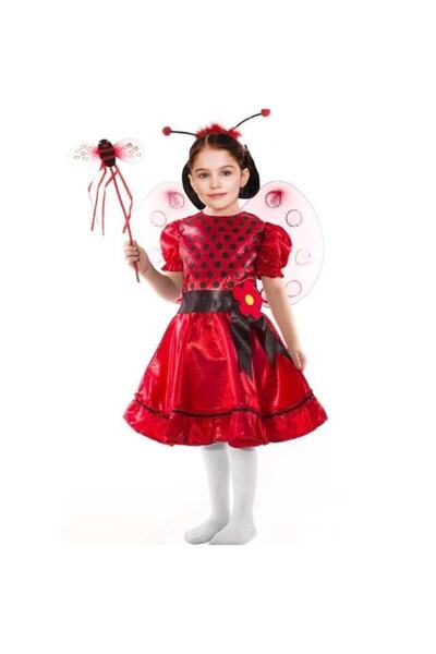Liyavera Kız Çocuk Kırmızı Uğur Böceği Kostümü Kız Çocuk Uğur Böceği Kıyafeti