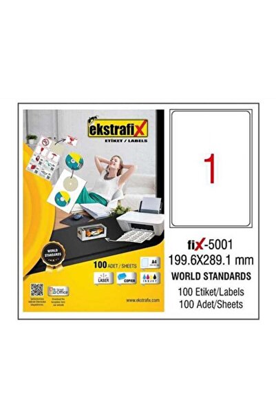 ekstrafix Laserska etiketa 100 listova 199,6 x 289,1 mm etiketa za laserski š...