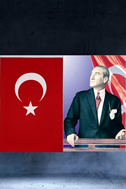 100x150cm Raşel Türk Bayrağı + 100x150cm Raşel Atatürk Posteri