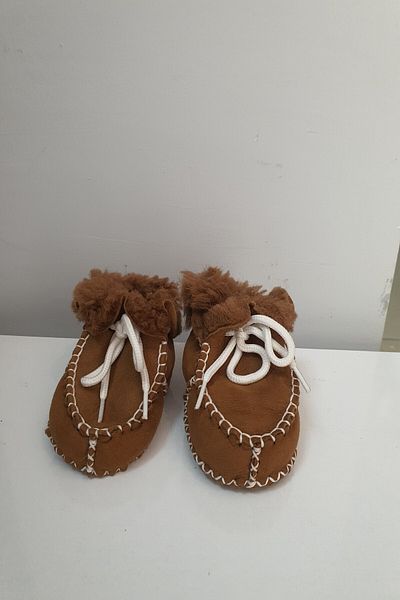 Papulin Girl Boy Baby Suede Leather Furry Booties