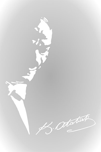 Quart Aksesuar Mustafa Kemal Atatürk Oto Sticker Silüet Cam Sticker 20 Cm