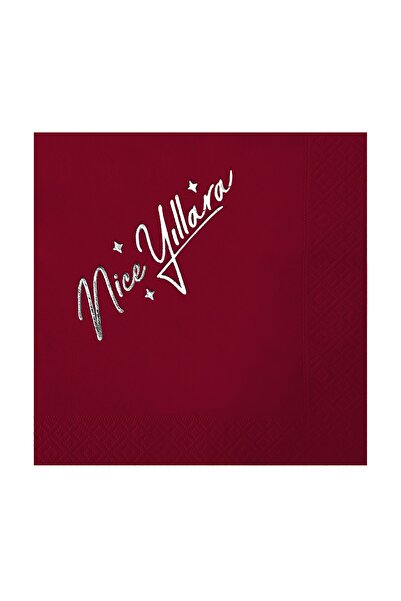 Story 33 سنتيمتر × 33 سنتيمتر ورق مناديل ملون بلون بورغندي بتصميم "نعم لسنوات...