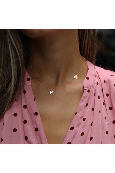 BERCHINE Kadın Harfli Kalp Kolye