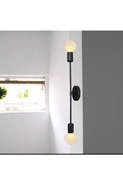 Dylight ريترو معدن أسود ديكور ريفي الجدار الشمعدان 2 قطعة