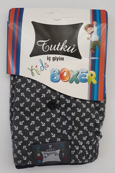 Tutku Boy's Smoked Cotton Boxer με κουμπιά 4 Συσκευασία