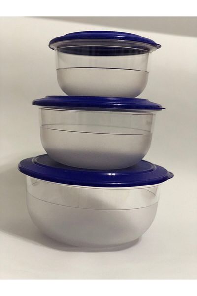 Tupperware Crystal 3-Piece Dark Blue Large Set