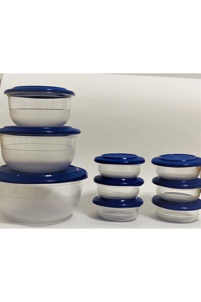 Tupperware Set of 9 Dark Blue Crystal