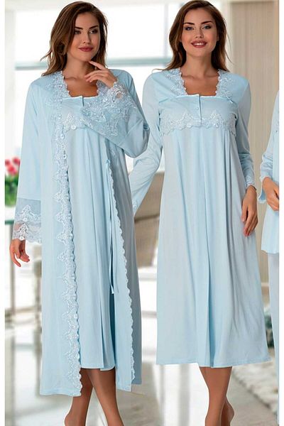 Effortt Women's Blue Effortt 7016 Flywheel Lace Maternity Maternity Set of 4