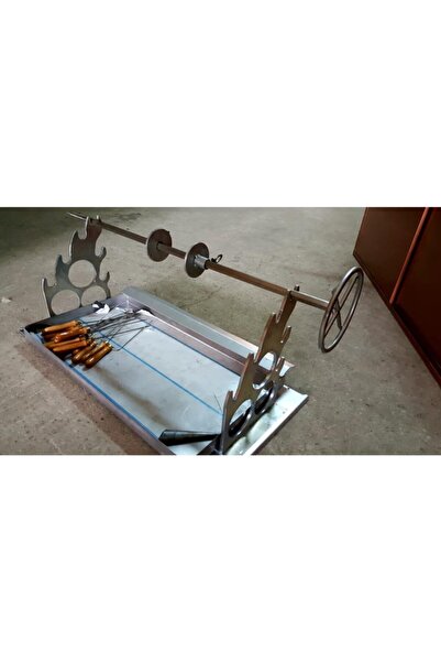 Arıcan Cağ Kebap Şiş Mekanizma Takımı Paslanmaz Çelik 110 cm