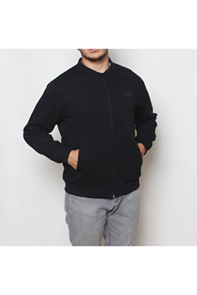 Cottoncool Ανδρικό μαύρο χτενισμένο βαμβακερό παλτό