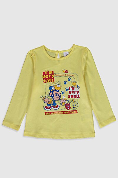 LC Waikiki Kız Bebek Sarı D0F T-Shirt
