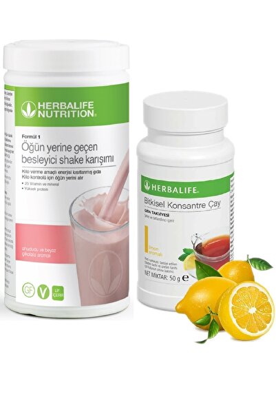 Herbalife Set Mini Ahududu Beyaz Çikolata Shake 50 gr Limon Aromalı Çay
